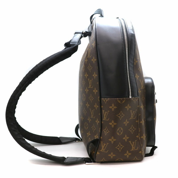 Louis Vuitton Josh Monogram Backpack Black Leather Macassar Brown - Picture 2 of 6